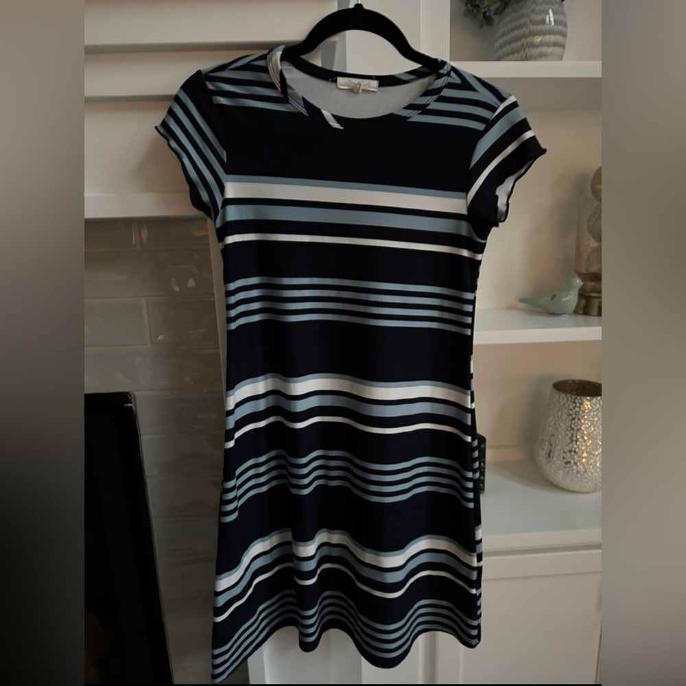 Super soft, short sleeve stretchy lightweight midi dress
